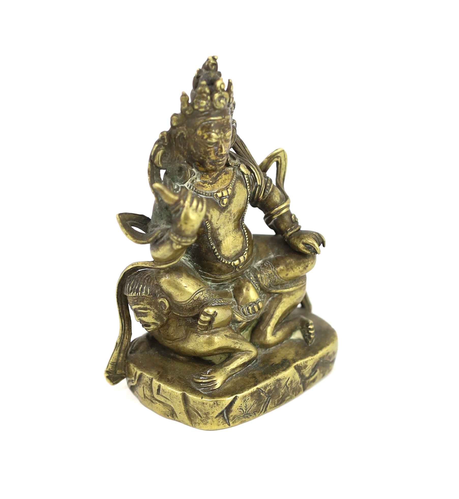 A Tibetan gilt bronze figure of a deity, 17th century